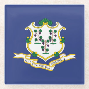 Posavasos De Vidrio Bandera del estado de Connecticut