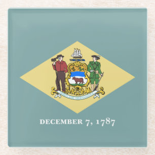 Posavasos De Vidrio Bandera del estado de Delaware