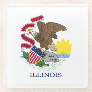 Posavasos De Vidrio Bandera del estado de Illinois