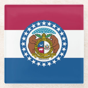Posavasos De Vidrio Bandera del estado de Missouri