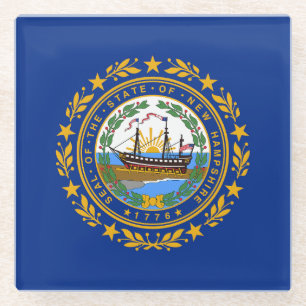 Posavasos De Vidrio Bandera del estado de New Hampshire