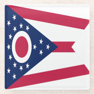 Posavasos De Vidrio Bandera del estado de Ohio