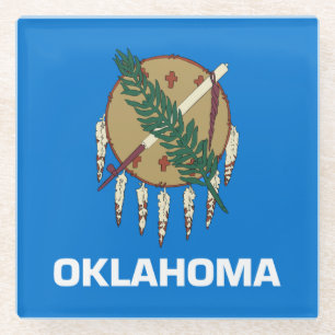 Posavasos De Vidrio Bandera del estado de Oklahoma