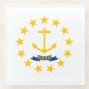 Posavasos De Vidrio Bandera del estado de Rhode Island