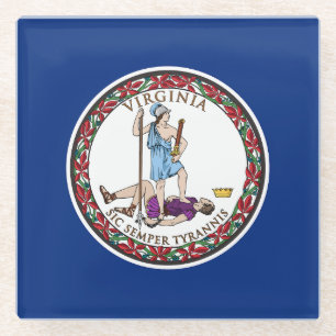 Posavasos De Vidrio Bandera del estado de Virginia