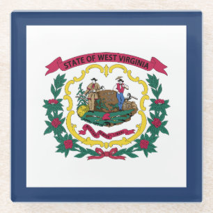 Posavasos De Vidrio Bandera del estado de Virginia Occidental