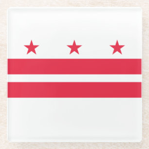 Posavasos De Vidrio Bandera del Estado de Washington D. C.