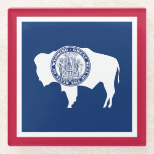 Posavasos De Vidrio Bandera del estado de Wyoming