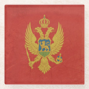 Posavasos De Vidrio Bandera del estado soberano del Grunge de