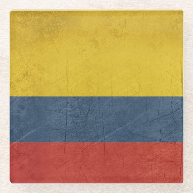Posavasos De Vidrio Bandera del estado soberano del Grunge del país de (Anverso)