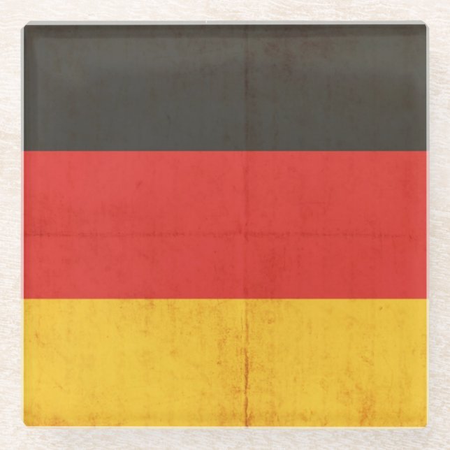 Posavasos De Vidrio Bandera del Grunge de Alemania (Anverso)