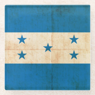 Posavasos De Vidrio Bandera del Grunge de Honduras