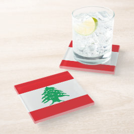 Posavasos De Vidrio Bandera del Líbano