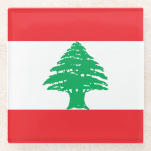 Posavasos De Vidrio Bandera del Líbano