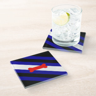 Posavasos De Vidrio Bandera del orgullo del juego de cachorros de Slip