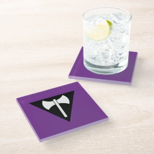 Posavasos De Vidrio bandera del orgullo lésbico SlipperyJoe feminista 