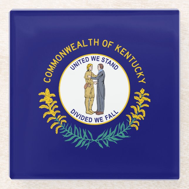 Posavasos De Vidrio Bandera estatal de Kentucky (Anverso)