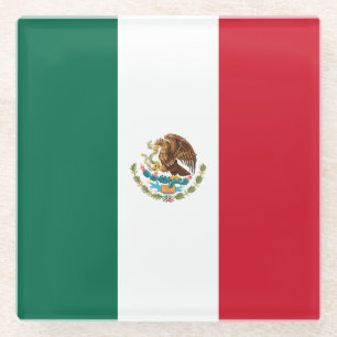 Posavasos De Vidrio Bandera Mexicana