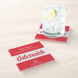 Posavasos De Vidrio Bandera nacional austriaca Día de la Independencia