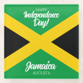Posavasos De Vidrio Bandera nacional de Jamaica por el Día de la Indep