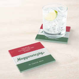 Posavasos De Vidrio Bandera nacional del Día de la Independencia de Hu