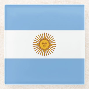 Posavasos De Vidrio Bandera Patriótica Argentina