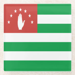 Posavasos De Vidrio Bandera patriótica de Abjasia