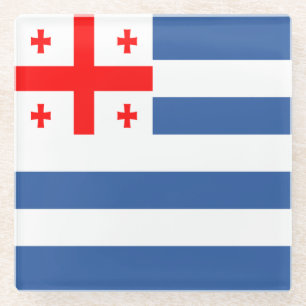 Posavasos De Vidrio Bandera patriótica de Adjara