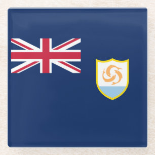 Posavasos De Vidrio Bandera patriótica de Anguila