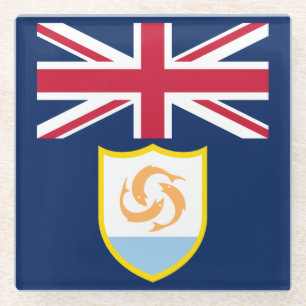 Posavasos De Vidrio Bandera patriótica de Anguila