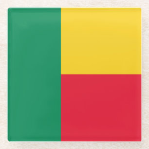 Posavasos De Vidrio Bandera patriótica de Benín