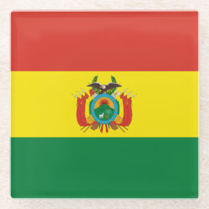 Posavasos De Vidrio Bandera patriótica de Bolivia