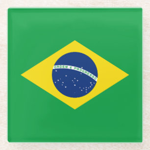 Posavasos De Vidrio Bandera Patriótica de Brasil