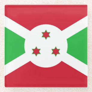 Posavasos De Vidrio Bandera patriótica de Burundi