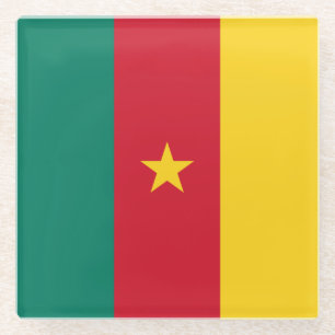 Posavasos De Vidrio Bandera patriótica de Camerún