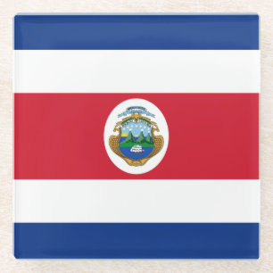 Posavasos De Vidrio Bandera Patriótica de Costa Rica