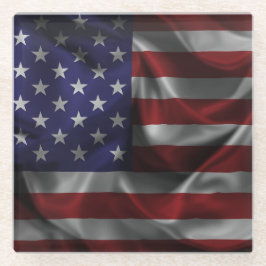 Posavasos De Vidrio Bandera Patriótica De Estados Unidos De América
