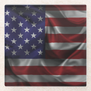 Posavasos De Vidrio Bandera Patriótica De Estados Unidos De América