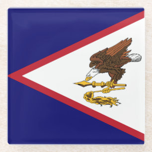 Posavasos De Vidrio Bandera Patriótica de Samoa Americana