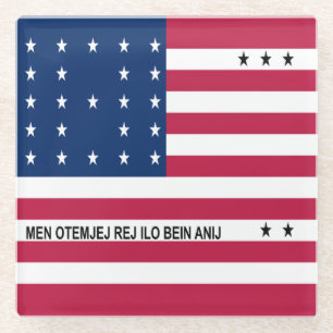 Posavasos De Vidrio Bandera patriótica del atolón Bikini