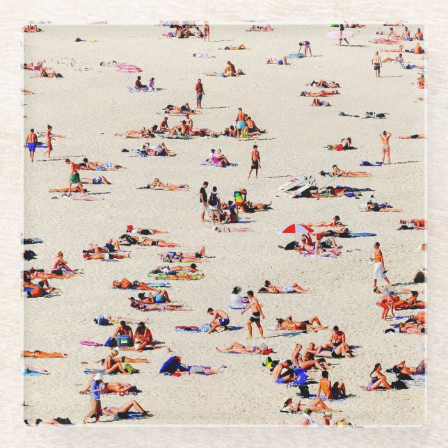 Posavasos De Vidrio Bañistas de Bondi, 2016 (foto) imágenes del SVP (Anverso)