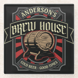 Posavasos De Vidrio Bar de elaboración de cerveza Brew House personali