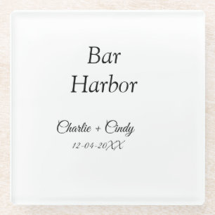 Posavasos De Vidrio Bar Harbour soltería boda de novias