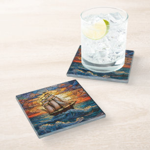Posavasos De Vidrio Barco