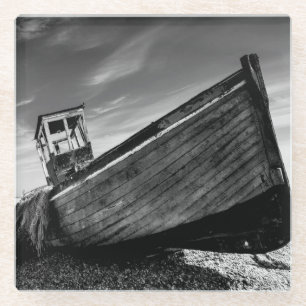 Posavasos De Vidrio Barco abandonado en la playa de Dungeness
