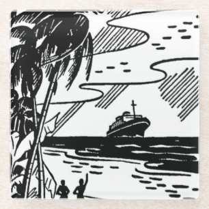 Posavasos De Vidrio Barco de crucero retro