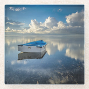 Posavasos De Vidrio Barco de fila en el agua