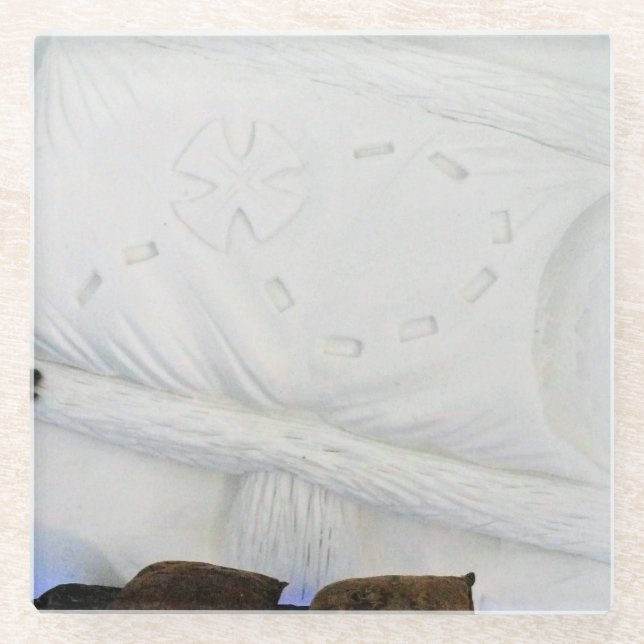 Posavasos De Vidrio Barco en Hotel de Glace, Quebec, Canadá (Anverso)