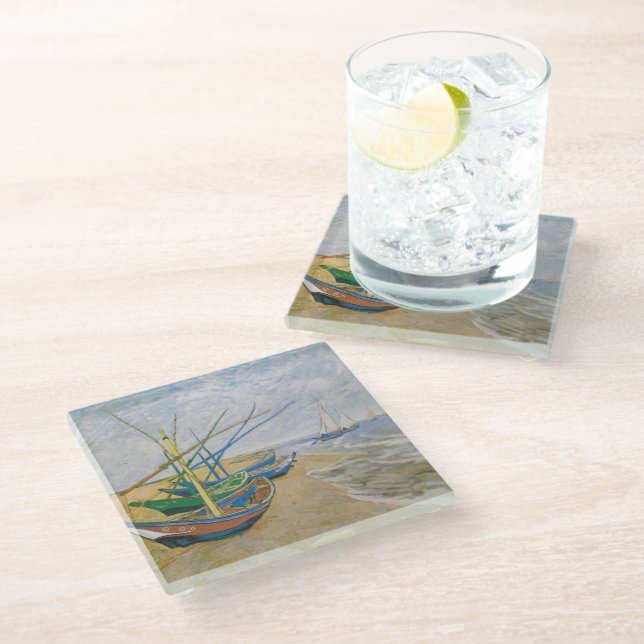 Posavasos De Vidrio Barcos de pesca | Vincent van Gogh (Angular)