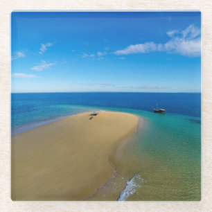 Posavasos De Vidrio Barra de arena e isla del Ibo del Dhow el  ,